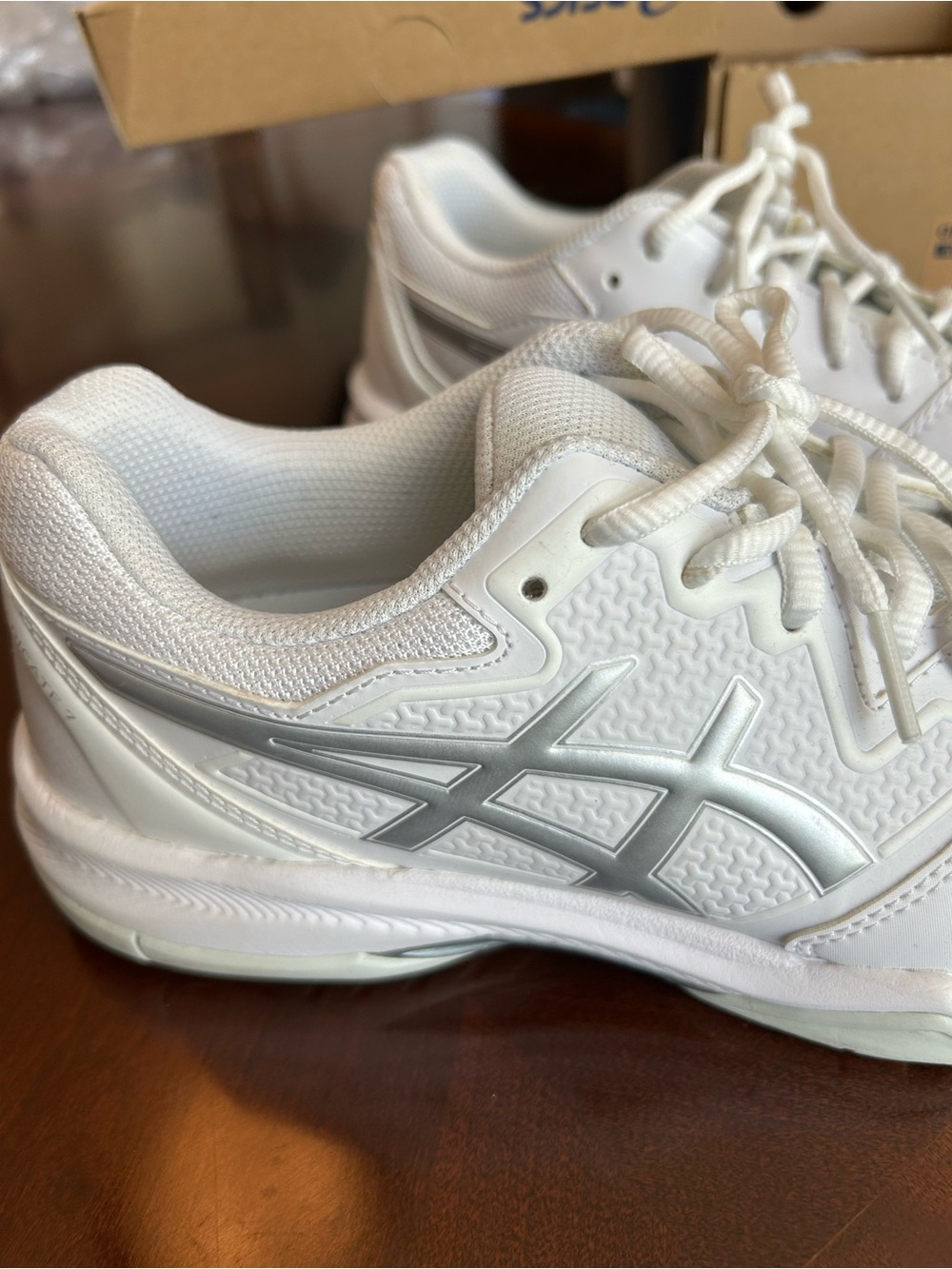 ASICS Women’s White and Silver Athletic Sneakers - Picture 2 of 5